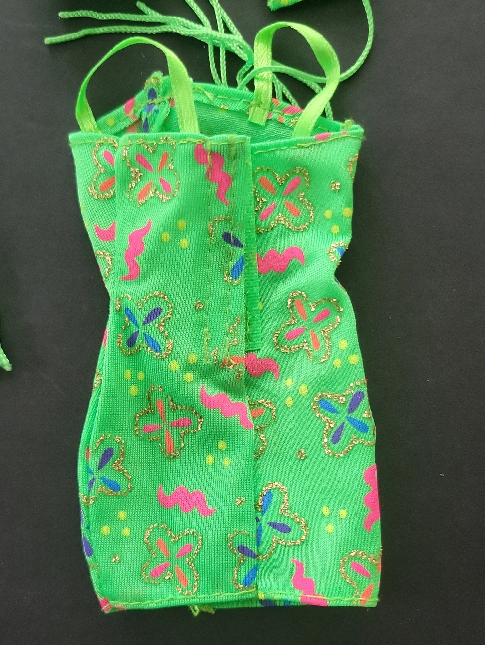 Neon Green Fringe Barbie Outfit- Floral Print Tank Dress & Jacket